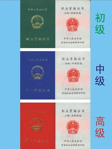 职业资格中、高级证书 职业资格中、高级证书