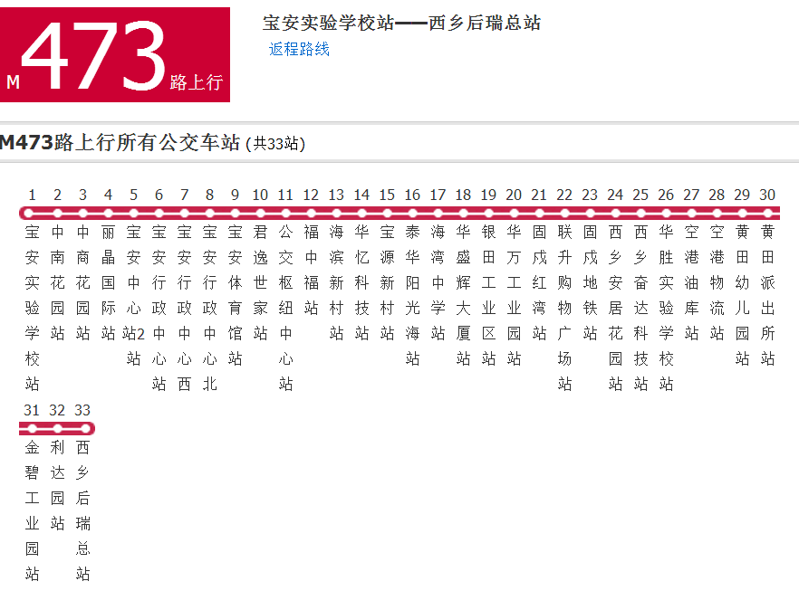 深圳公交M473路 深圳公交M473路