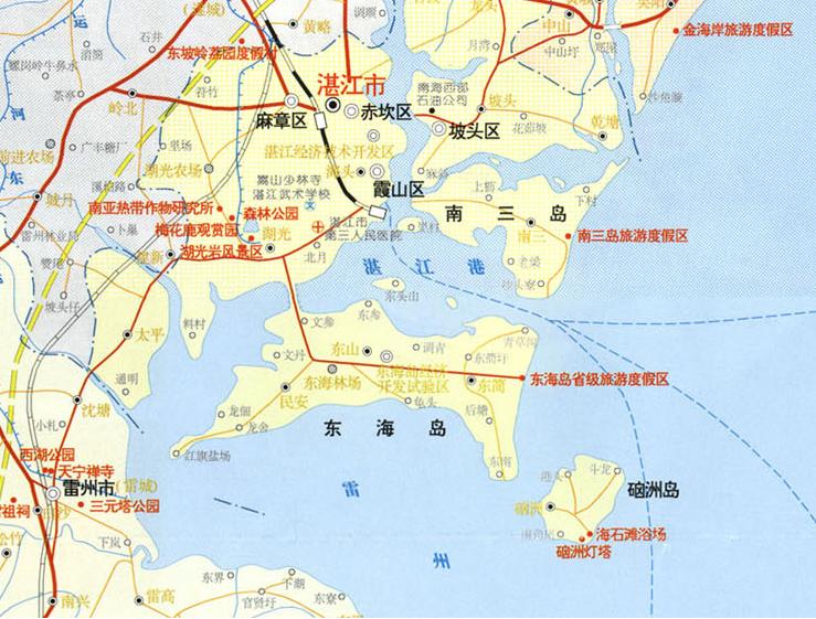 广东省湛江市特呈岛地理位置 广东省湛江市特呈岛地理位置