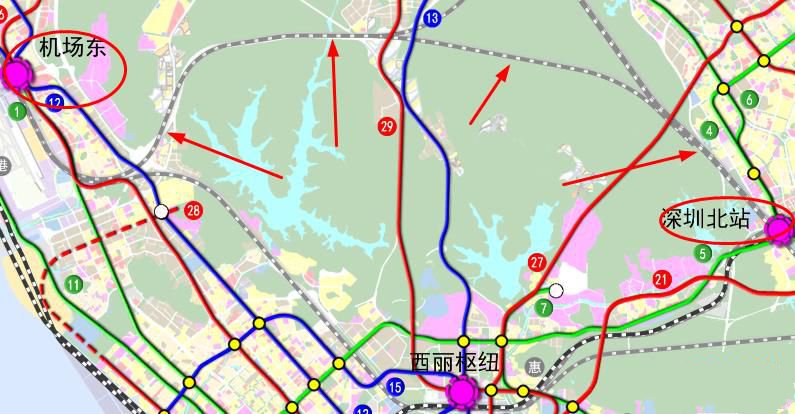 西丽站线路交汇效果图 西丽站线路交汇效果图
