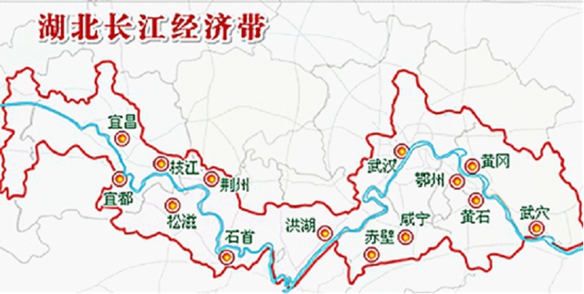 湖北长江经济带示意图 湖北长江经济带示意图