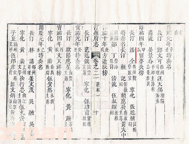 《汀州府志》潘仝记载 《汀州府志》潘仝记载