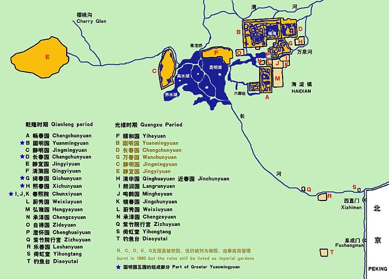 圆明园位置图 圆明园位置图