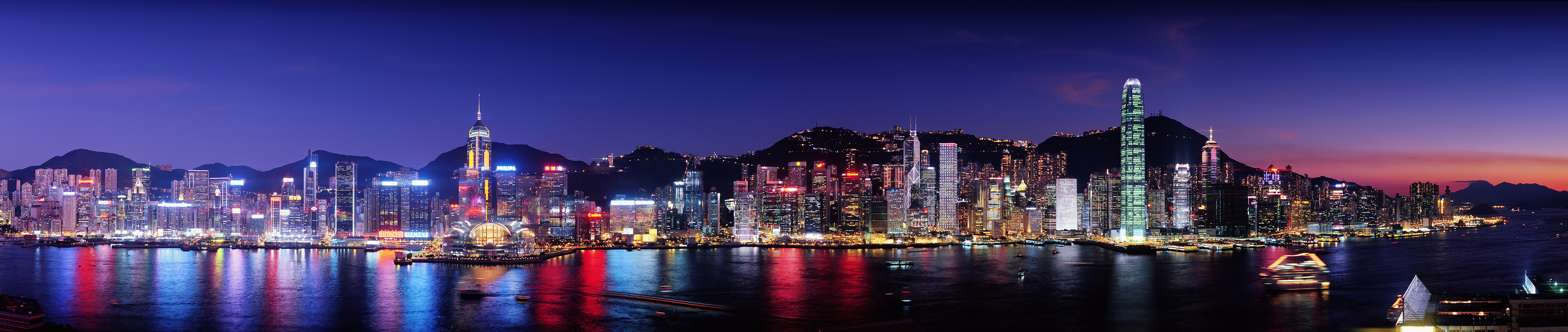 香港维多利亚港夜景 香港维多利亚港夜景