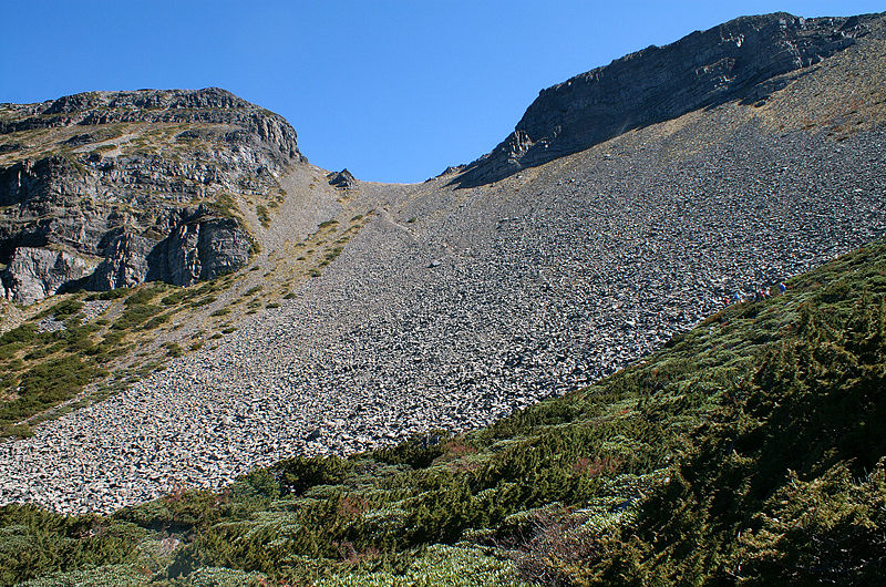 雪山四号圈谷,右侧山块为主峰 雪山四号圈谷,右侧山块为主峰