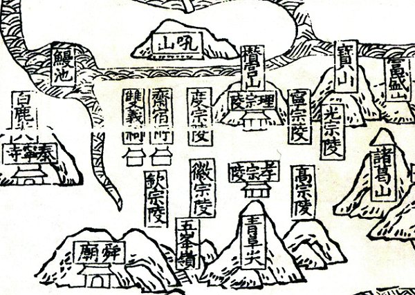 宋六陵平面布局图 宋六陵平面布局图