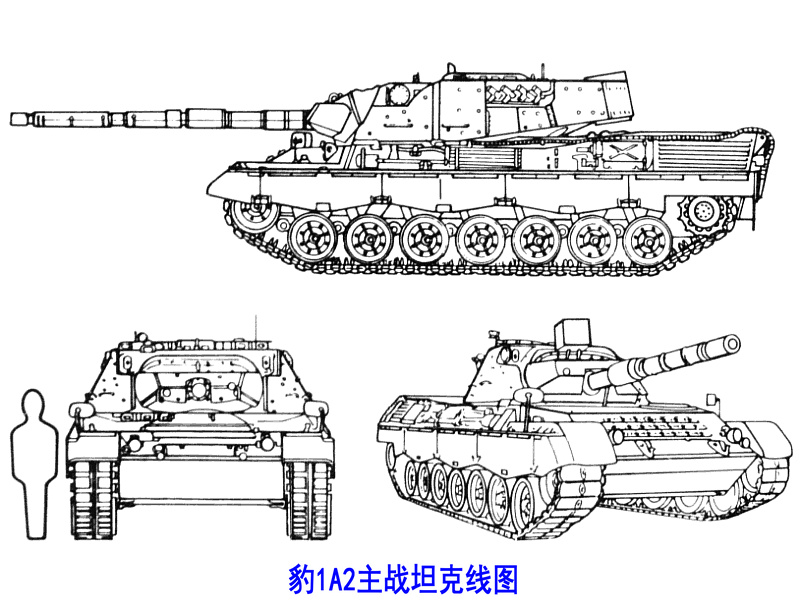 豹1A2主战坦克线图 豹1A2主战坦克线图