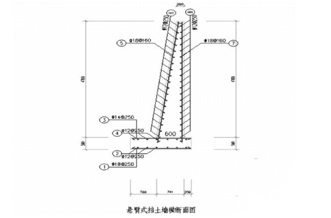 悬臂式挡土墙 悬臂式挡土墙