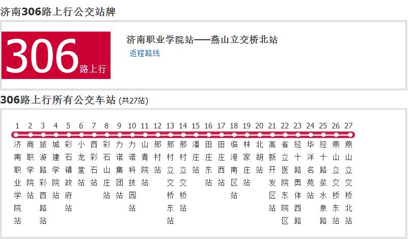 济南公交306路 济南公交306路