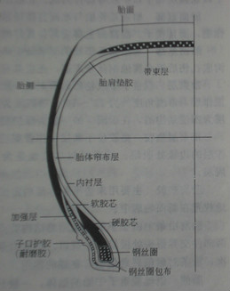 图4 轻载子午线轮胎断面 图4 轻载子午线轮胎断面