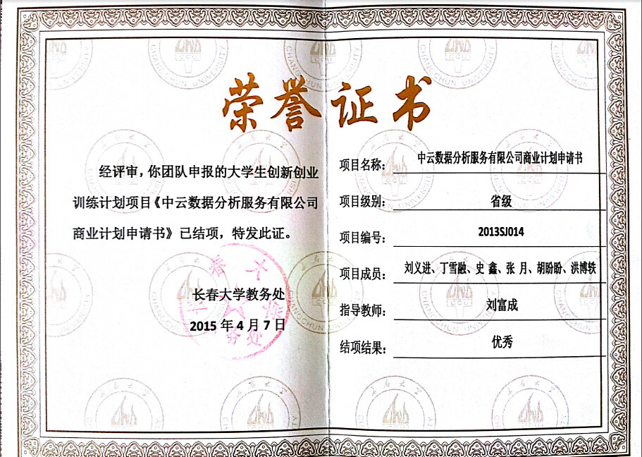 大创省级优秀