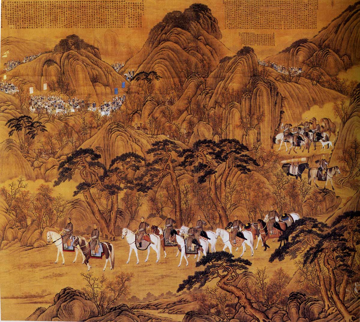郎世宁弘曆哨鹿图 郎世宁弘曆哨鹿图