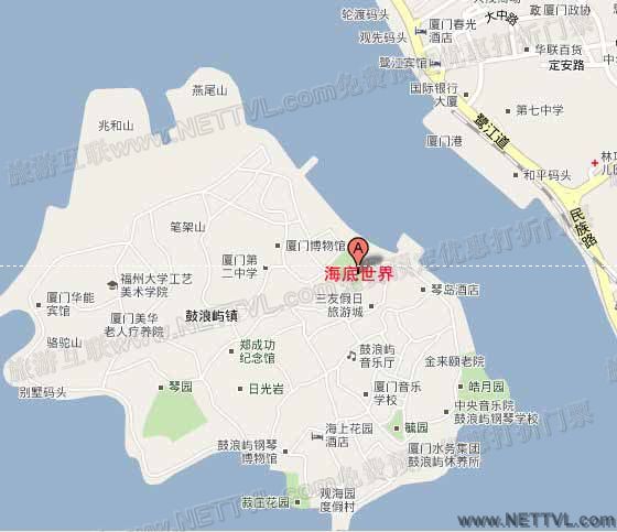 鼓浪屿海底世界地图(厦门海底世界交通地图 鼓浪屿海底世界地图(厦门海底世界交通地图