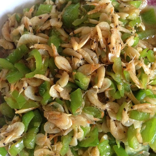 青椒炒虾皮 青椒炒虾皮