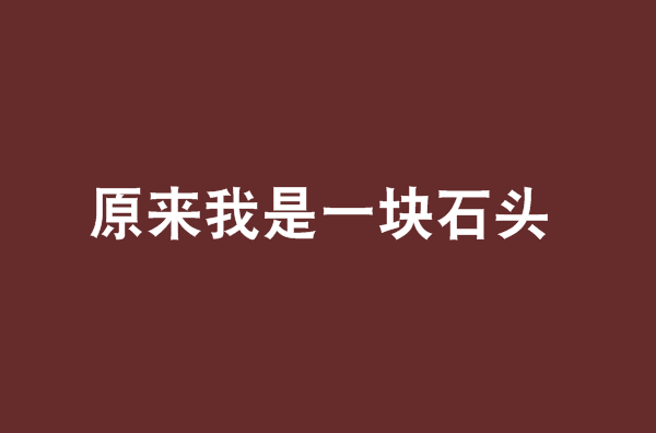 原来我是一块石头