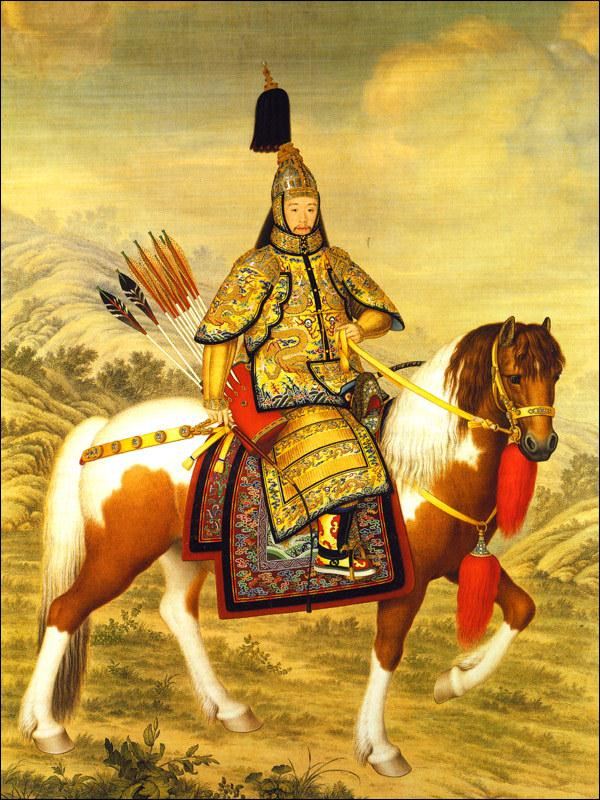郎世宁所作乾隆帝戎装 郎世宁所作乾隆帝戎装