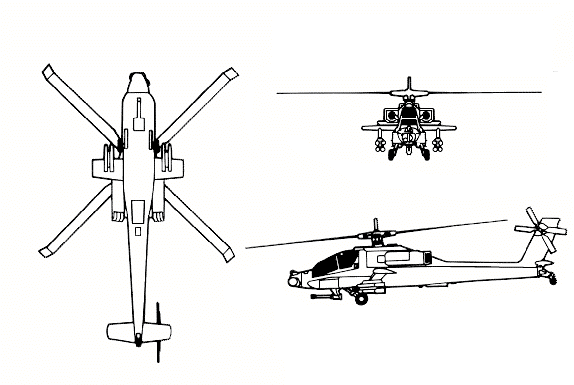 AH-64三视图 AH-64三视图