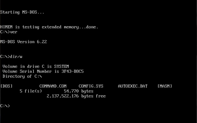 MS-DOS命令行界面 MS-DOS命令行界面