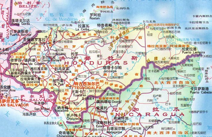 宏都拉斯地图 宏都拉斯地图