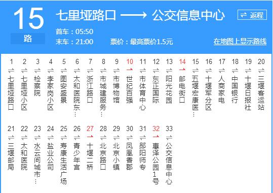 十堰公交15路 十堰公交15路