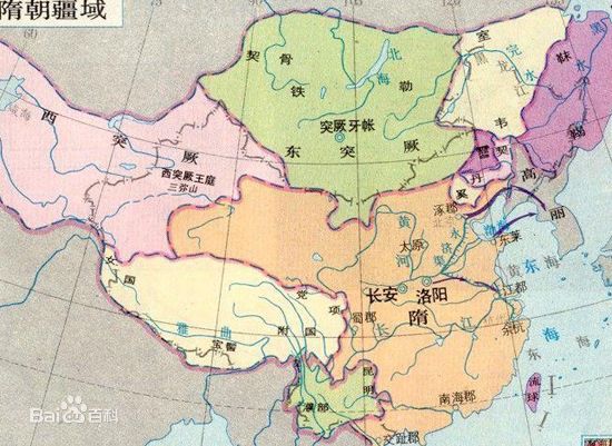 隋朝疆域图(隋炀帝时期) 隋朝疆域图(隋炀帝时期)
