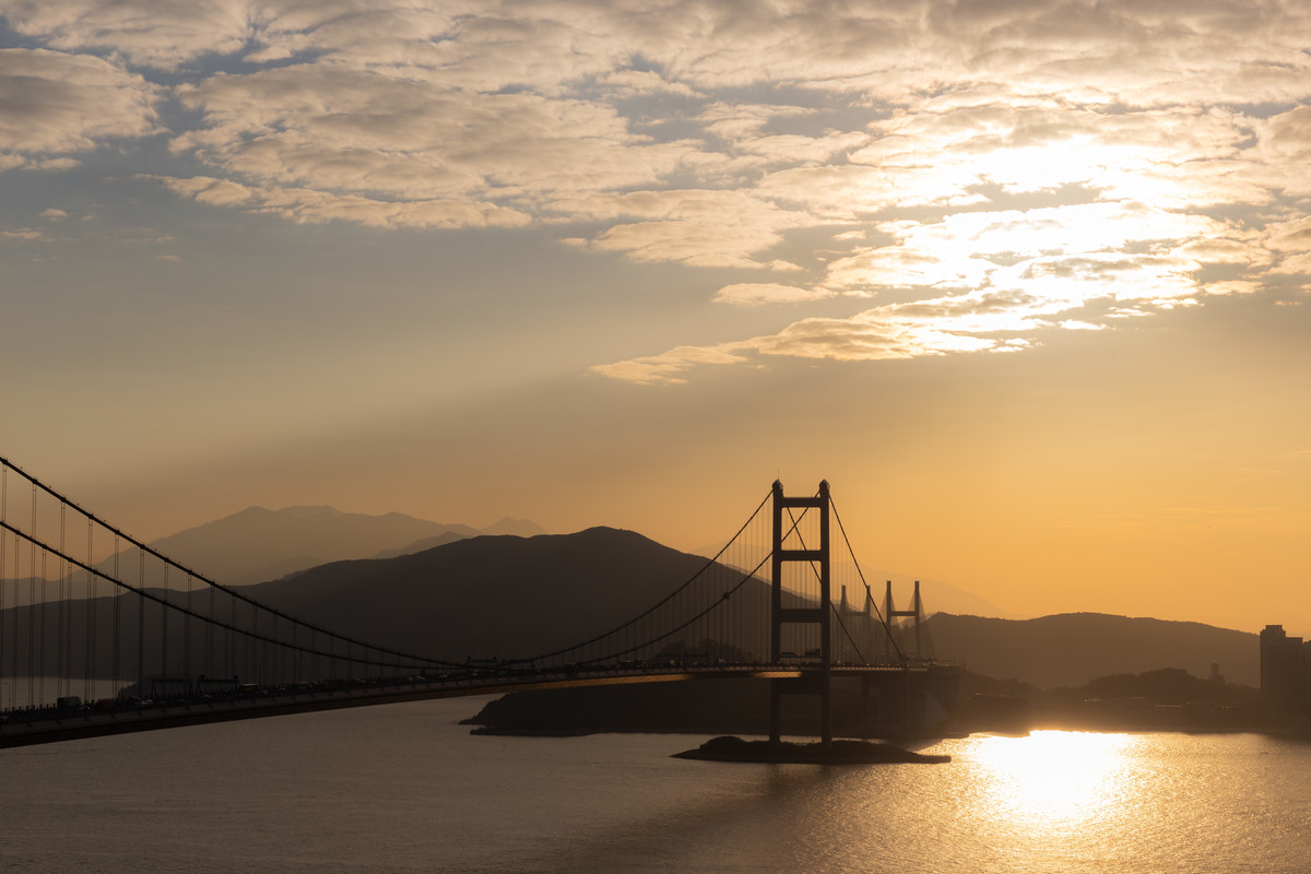 夕阳的青马大桥 夕阳的青马大桥