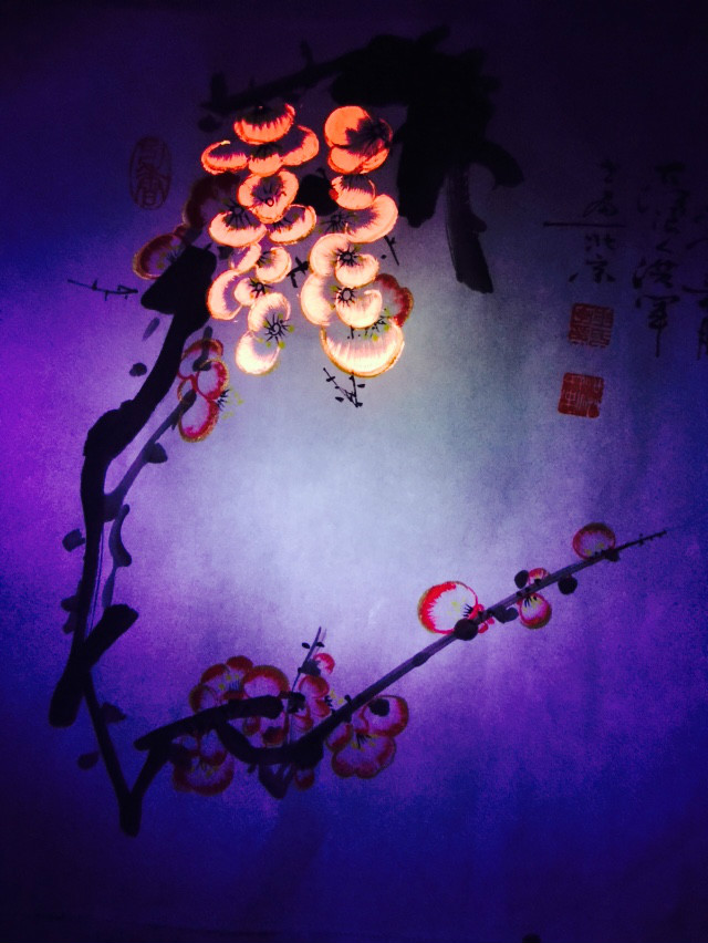《梅花篆字》在夜晚紫光灯照射下“龙” 《梅花篆字》在夜晚紫光灯照射下“龙”