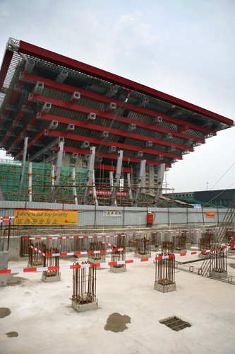 建造中的中国馆 建造中的中国馆