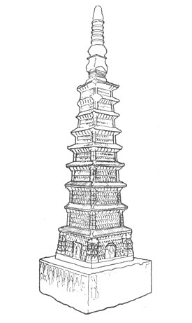 山西塑县崇福寺九层石塔 山西塑县崇福寺九层石塔