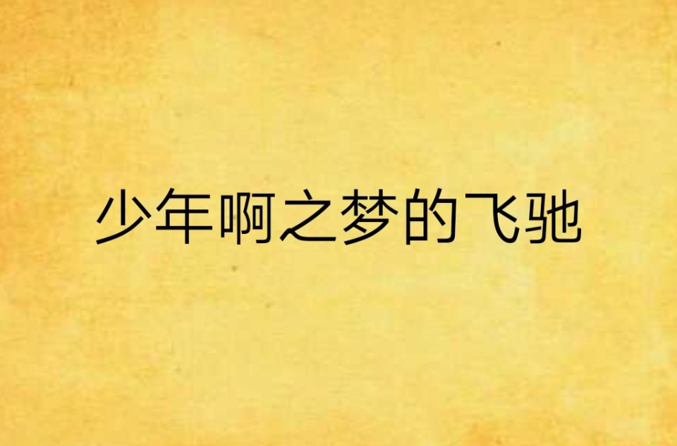 少年啊之梦的飞驰