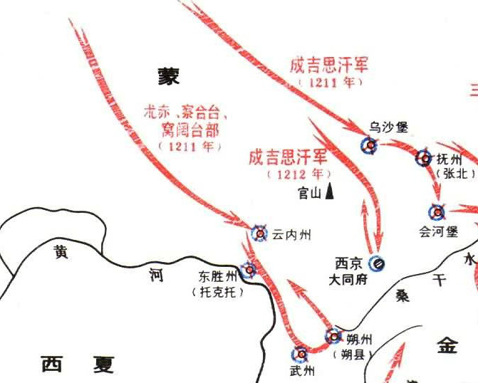 成吉思汗攻打西京以及中都以北 成吉思汗攻打西京以及中都以北
