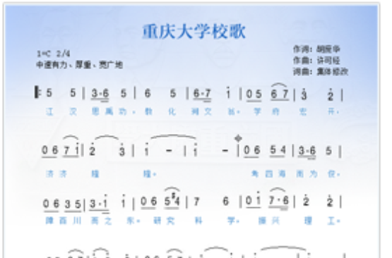 重庆大学校歌 重庆大学校歌
