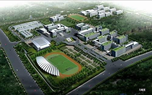 胶州市职教中心鸟瞰图 胶州市职教中心鸟瞰图