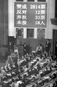 第九届全国人民代表大会第一次会议 第九届全国人民代表大会第一次会议