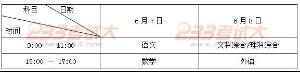 2012高考考试科目时间安排 2012高考考试科目时间安排