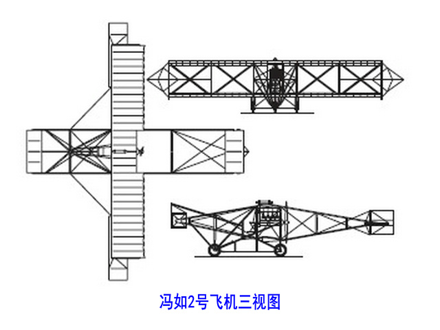 冯如2号飞机三视图 冯如2号飞机三视图