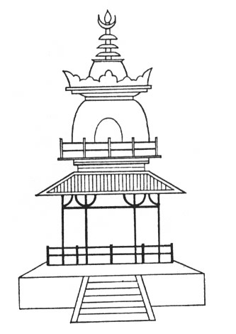 敦煌壁画中所绘最初的塔 敦煌壁画中所绘最初的塔
