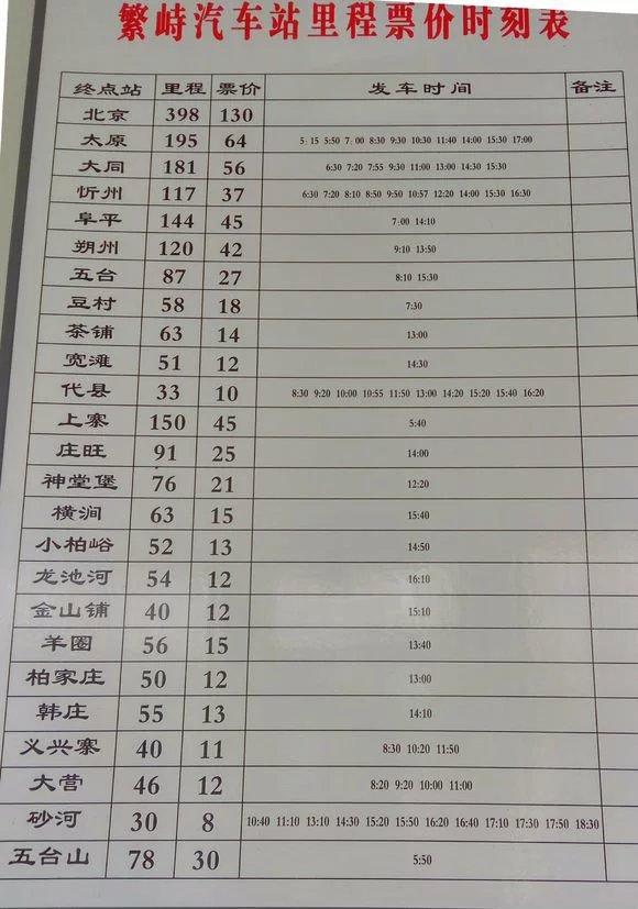 汽车时刻表 汽车时刻表