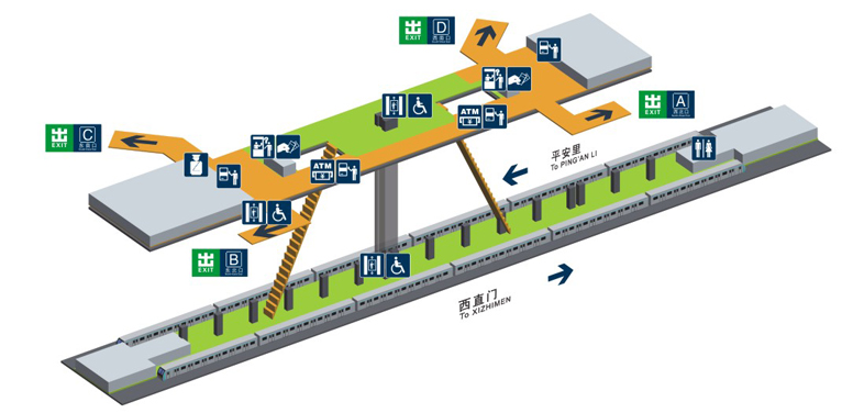 新街口站站内立体图 新街口站站内立体图