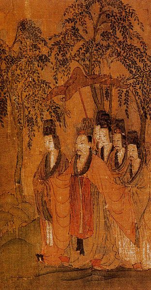 曹植的全身画像,顾恺之《洛神赋图》。 曹植的全身画像,顾恺之《洛神赋图》。