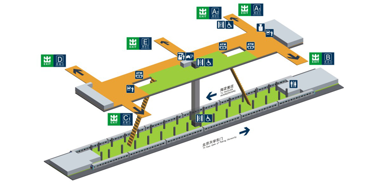 中关村站站内立体图 中关村站站内立体图