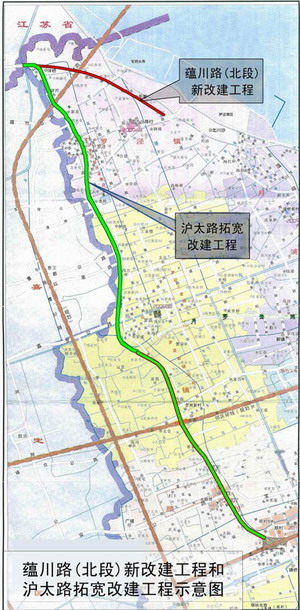 沪太路拓宽改建工程示意图 沪太路拓宽改建工程示意图