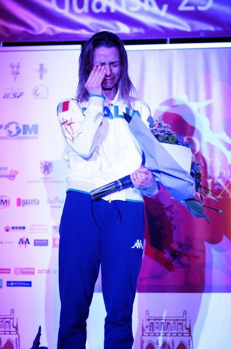 2011 夺得波兰Gdansk大奖赛冠军后喜极而泣 2011 夺得波兰Gdansk大奖赛冠军后喜极而泣