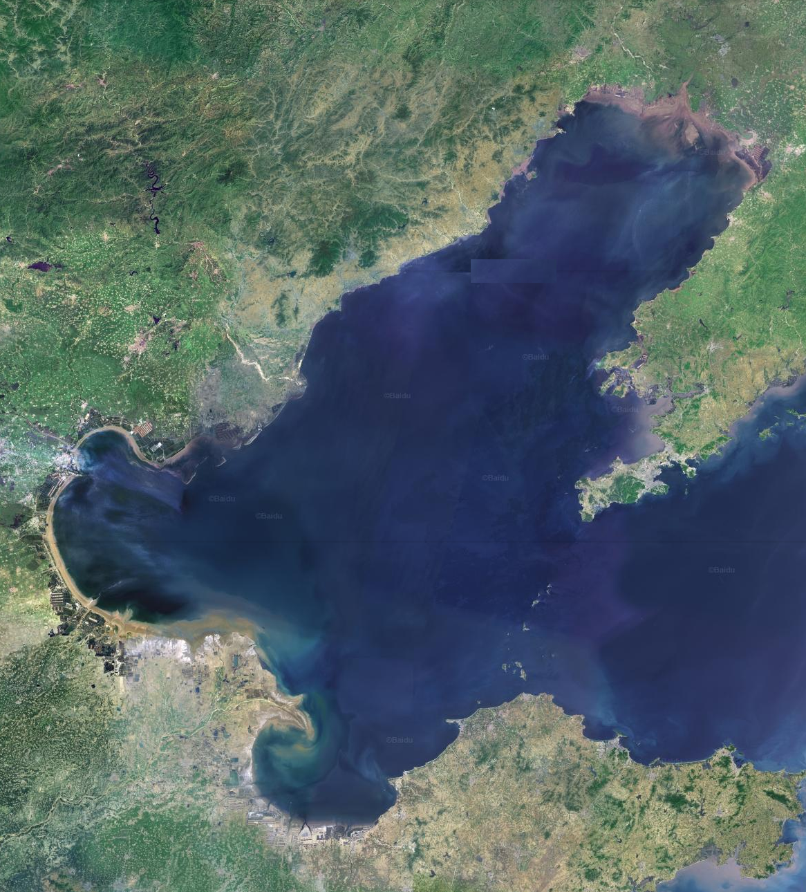 渤海卫星图 渤海卫星图