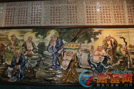 菜维杰 《五百罗汉图》陶瓷图的部分 菜维杰 《五百罗汉图》陶瓷图的部分