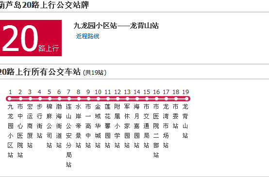 葫芦岛公交20路 葫芦岛公交20路