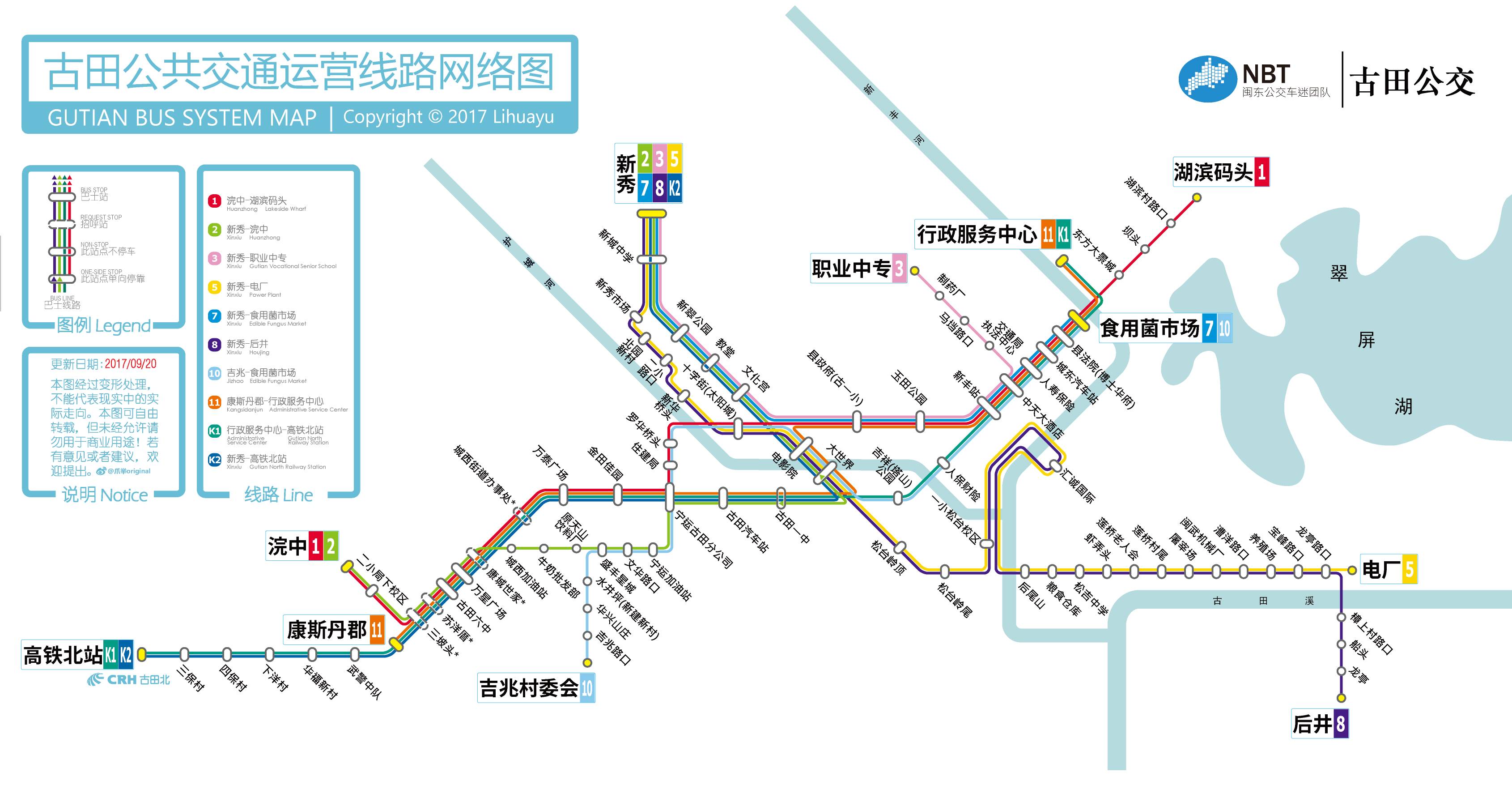 古田县公交线路图 古田县公交线路图