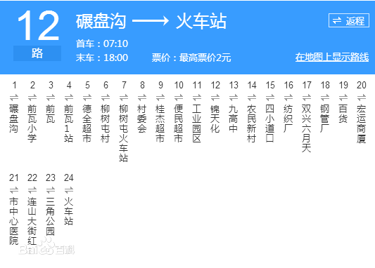 葫芦岛市公交12路途径站点 葫芦岛市公交12路途径站点
