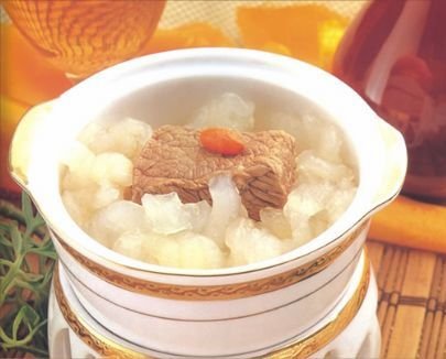 雪梨款冬百合猪肉汤