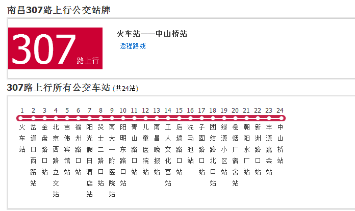 南昌公交307路 南昌公交307路